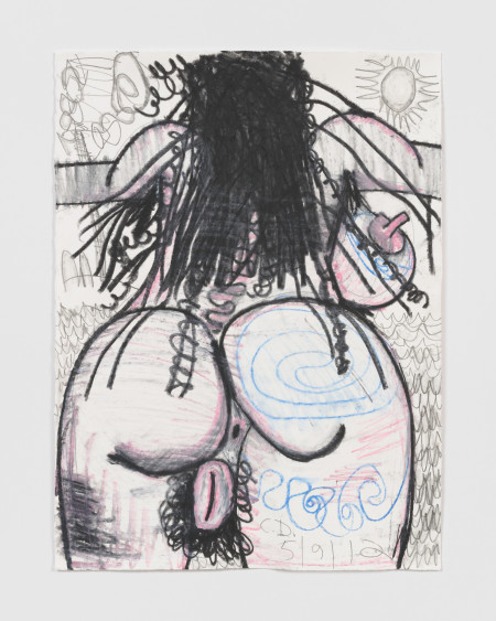 Bather, Wax crayon and pencil on paper