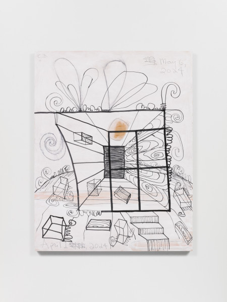 Drawing Panel: Abandoned Studio 10, Acrylic and graphite on wood