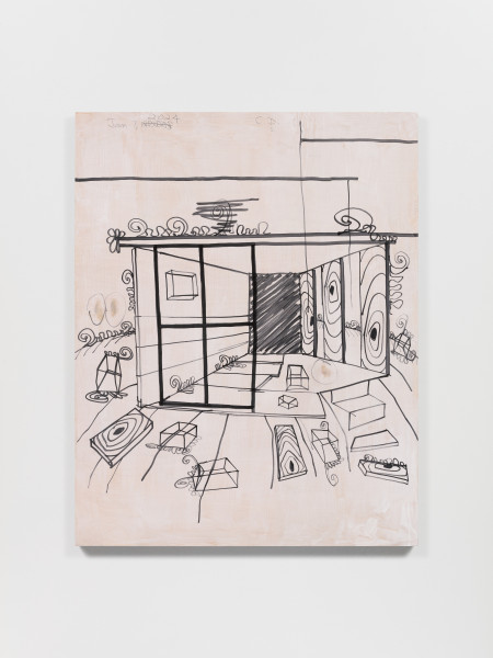 Drawing Panel: Abandoned Studio 5, Acrylic and graphite on wood