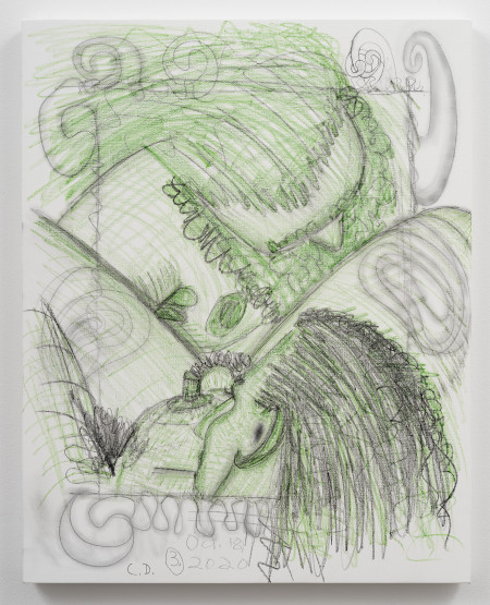 Early Coitus Diagrams 1-7 (3), Wax crayon and graphite on gessoed linen