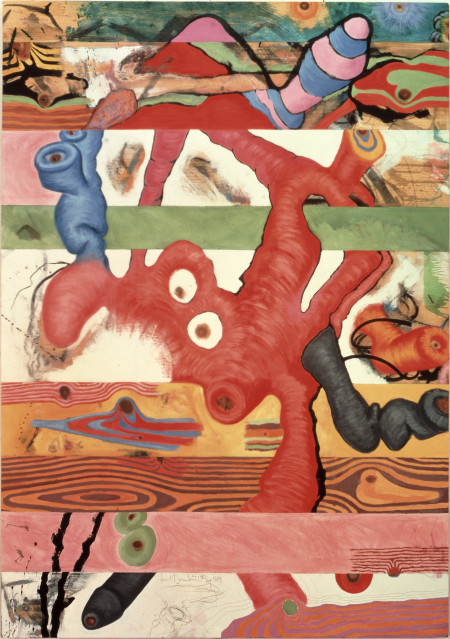 Fourth Pine, Mixed media on knotty pine