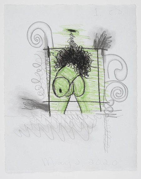 Nine Drawings (#1), Wax crayon, colored pencil and graphite on paper