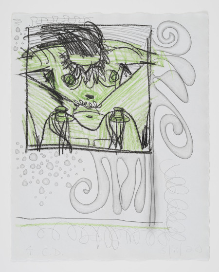 Nine Drawings (#4), Wax crayon, colored pencil and graphite on paper