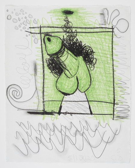 Nine Drawings (#5), Wax crayon, colored pencil and graphite on paper