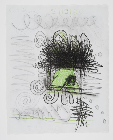 Nine Drawings (#6), Wax crayon, colored pencil and graphite on paper