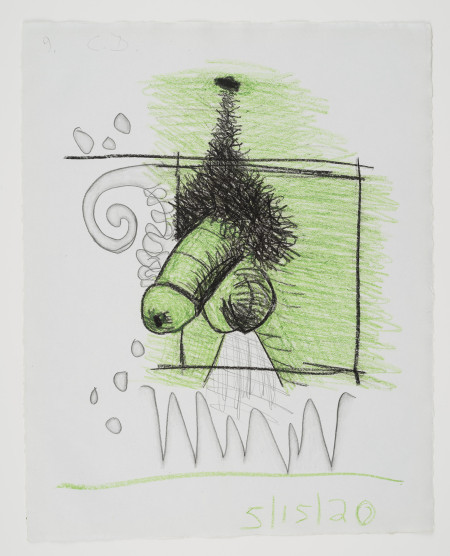 Nine Drawings (#9), Wax crayon, colored pencil and graphite on paper