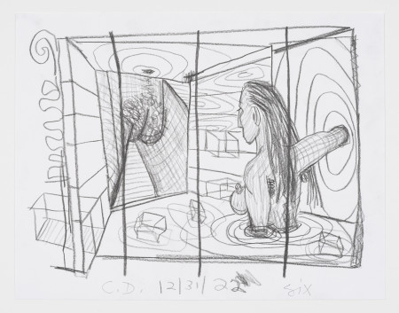 Studies for a Painting 1-6 (#6), Pencil on paper