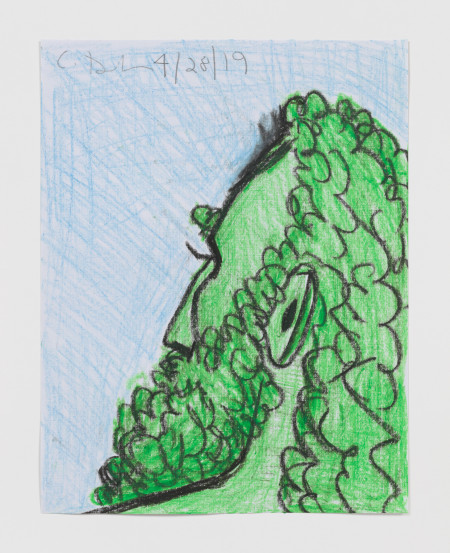 Study for Green Male, Wax crayon and pencil on paper