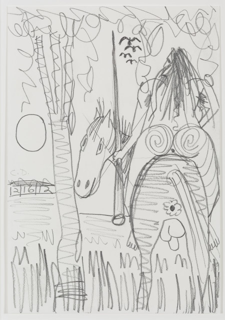 Study for Horse and Rider (My X) (12), Graphite on paper