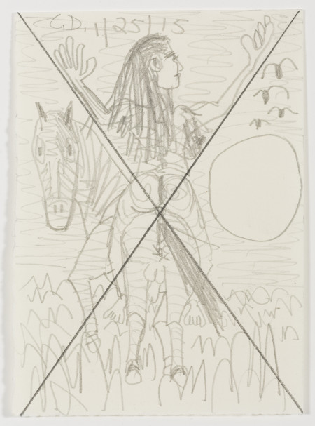 Study for Horse and Rider (My X) (50), Graphite on paper