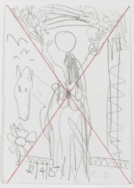 Study for Horse and Rider (My X) (51), Graphite and colored pencil on paper