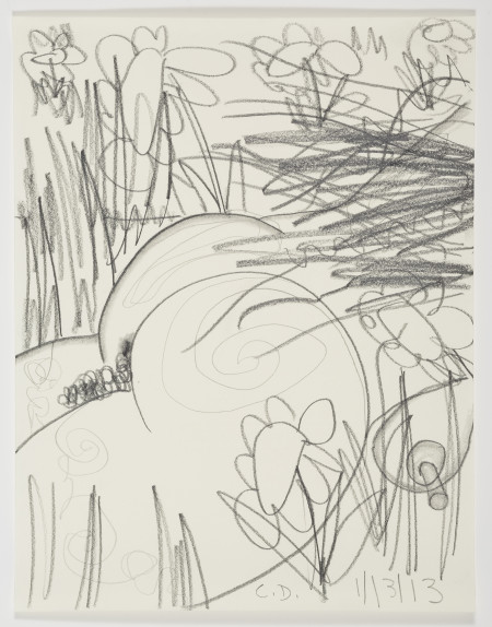 Study for "In the Flowers" (1/13/13), Pencil on paper