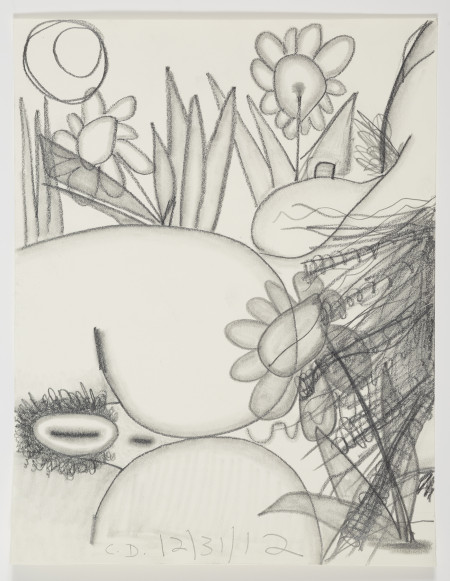 Study for "In the Flowers" (12/31/12), Pencil on paper