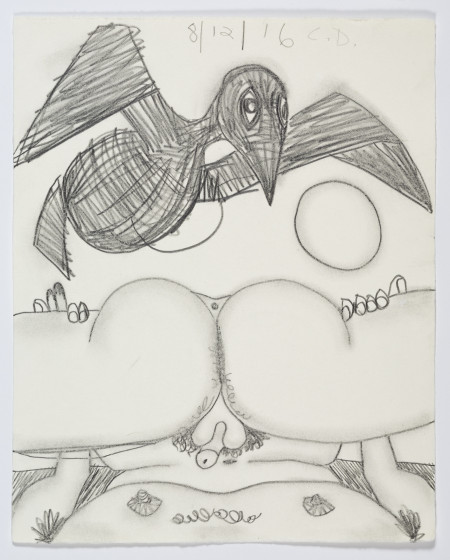 Study for Self Examination, Pencil on paper