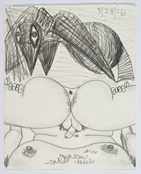 Study for Self Examination, Pencil on paper