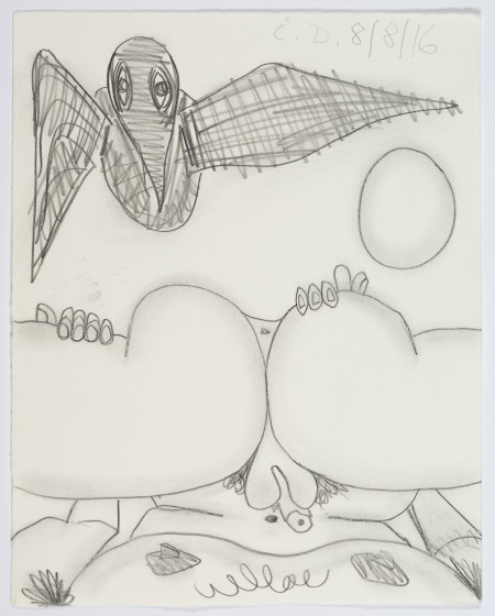 Study for Self Examination, Pencil on paper