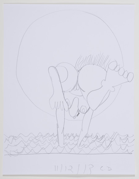 Study for "The Beach" (11/12/13), Pencil on paper