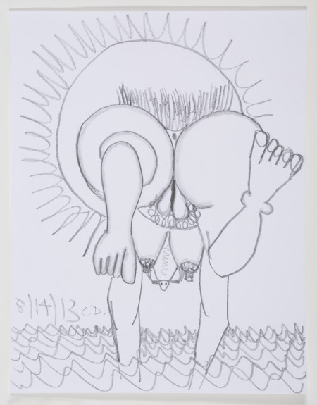 Study for "The Beach" (8/14/13), Pencil on paper