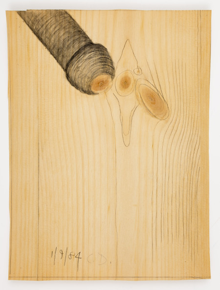 Untitled (1/9/84), Pencil and carbon pencil on pine veneer
