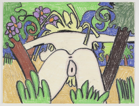 Untitled (10/4/08), Wax crayon, carbon pencil and pencil on paper