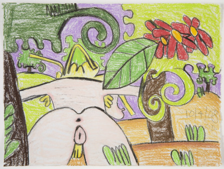 Untitled (10/4/08), Pencil and crayon on paper