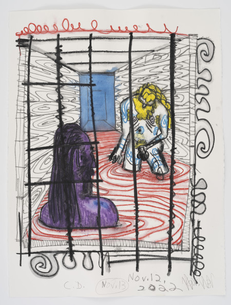 Untitled, Gouache, watercolor, water soluble crayon, water soluble pencil and pencil on paper