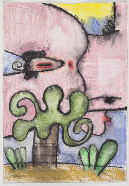 Untitled (11/23/08), Watercolor pencil, carbon pencil and pencil on paper