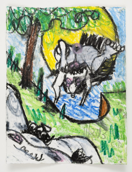 Untitled (11/27/13), Watercolor crayon and pencil on paper