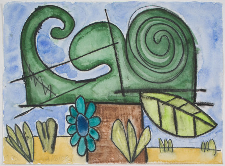 Untitled (12/6/08), Watercolor, colored pencil, and graphite on paper