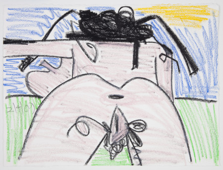 Untitled (2/4/09), Wax crayon on coated paper