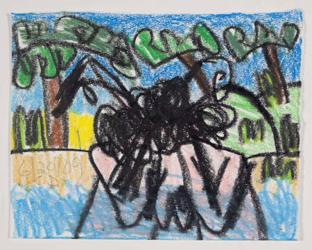 Untitled (6/20/09), Wax crayon and pencil on paper