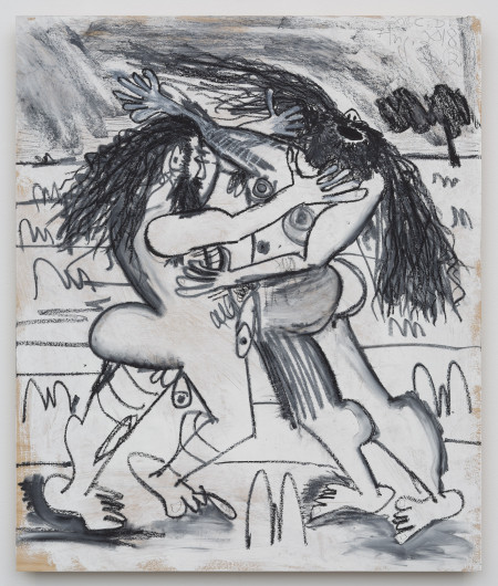 Untitled, Casein, watercolor crayon, and pencil on wood