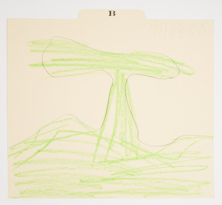 Untitled (7/1/88), Crayon and pencil on file card