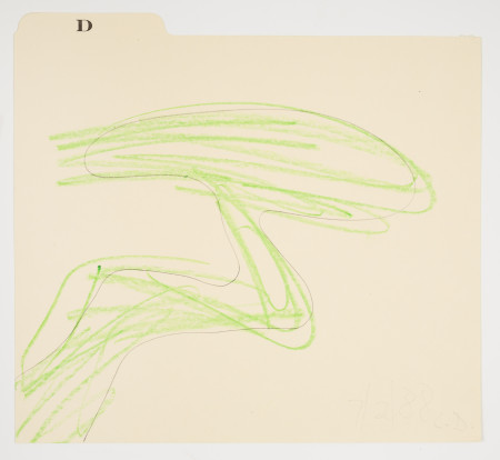 Untitled (7/2/88), Crayon and pencil on file card