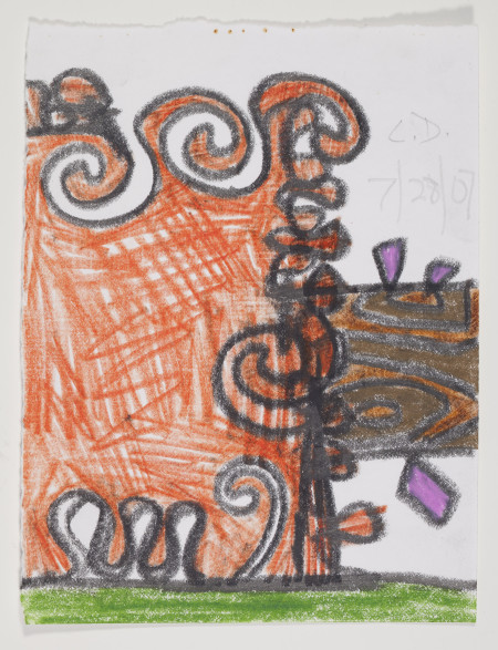 Untitled (7/28/07), Wax crayon, colored pencil and pencil on paper