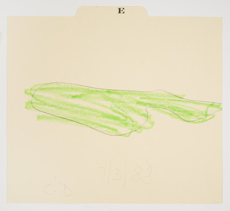 Untitled (7/3/88), Crayon and pencil on file card