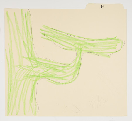 Untitled (7/4/88), Crayon and pencil on file card