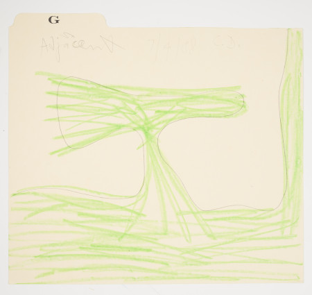 Untitled (7/4/88), Crayon and pencil on file card