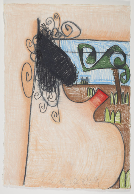 Untitled (8/23/09), Wax crayon, colored pencil and pencil on paper