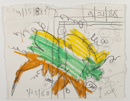 Untitled (9/15/88, 9/21/88, 9/23/88), Wax crayon and pencil on paper