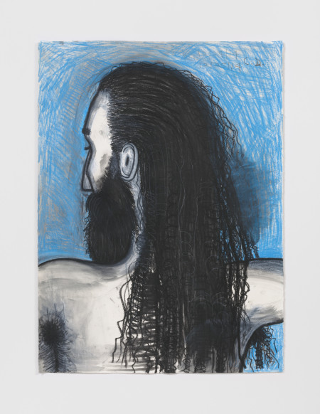 Wrestler Profile (4), Water soluble crayon and pencil on paper