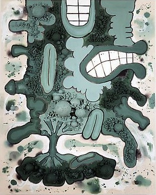 A Green Demon, Mixed media on linen