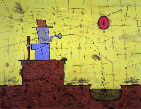 A Road Man, Mixed media on linen