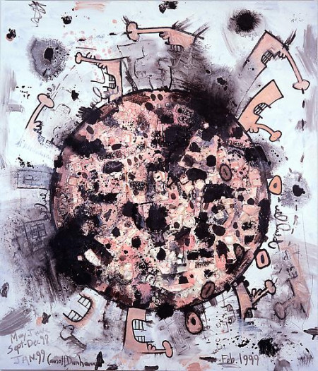 A Ruined Planet, Mixed media on linen