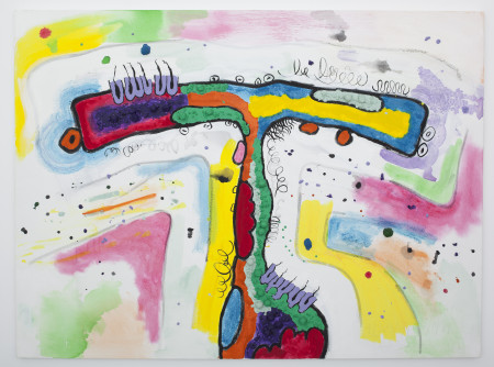 Ball Painting #3, Mixed media on linen