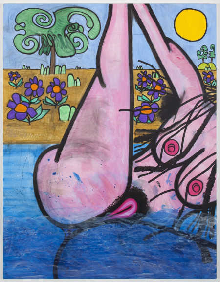 Bathers Fourteen (Spectrum C), Mixed media on linen