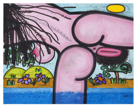 Bathers Ten (small Spectrum D), Mixed media on linen