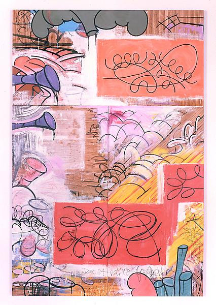 Beyond Zebra, Mixed media on zebra wood on panel