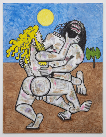 Big Men (1), Mixed media on linen