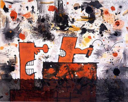 Black Water, Mixed media on linen